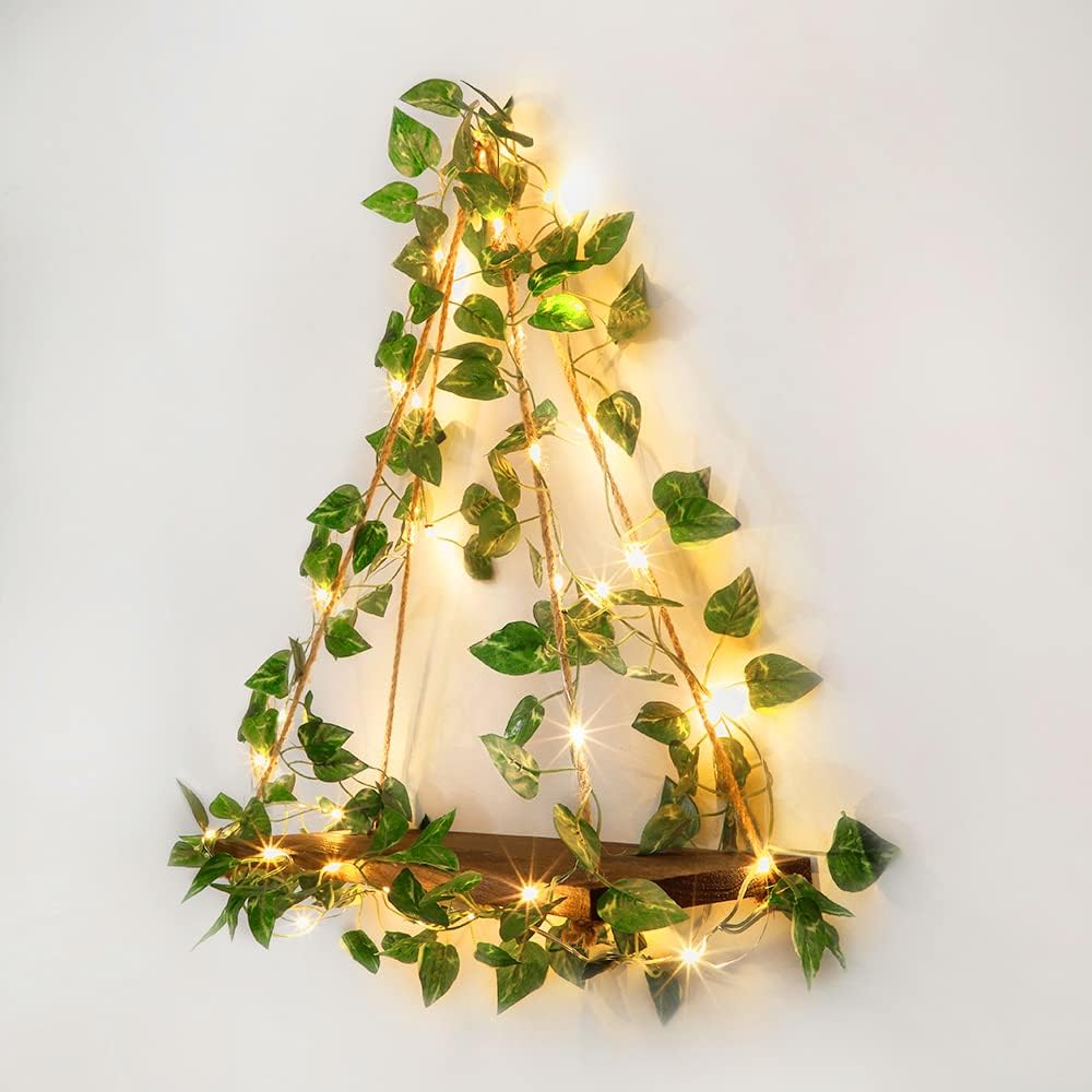 Ivy Lighting String Wooden Hanging Shelves Set of 2