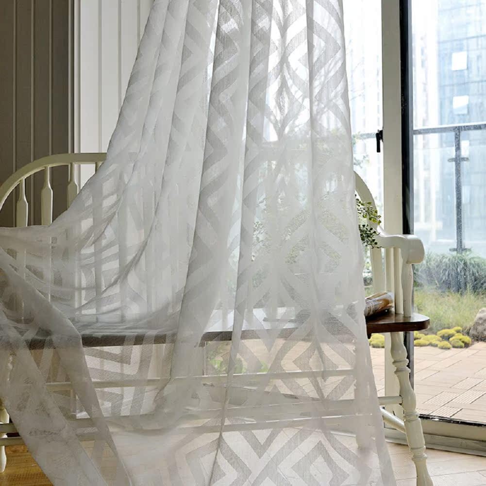 Iuokuby Advanced Solid Color Gauze Tulle Curtains Panel