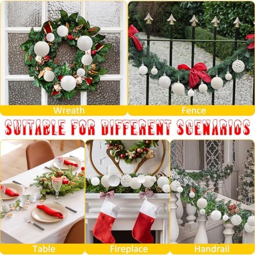Yunsailing 100 Pcs White Christmas Ball Ornaments Set