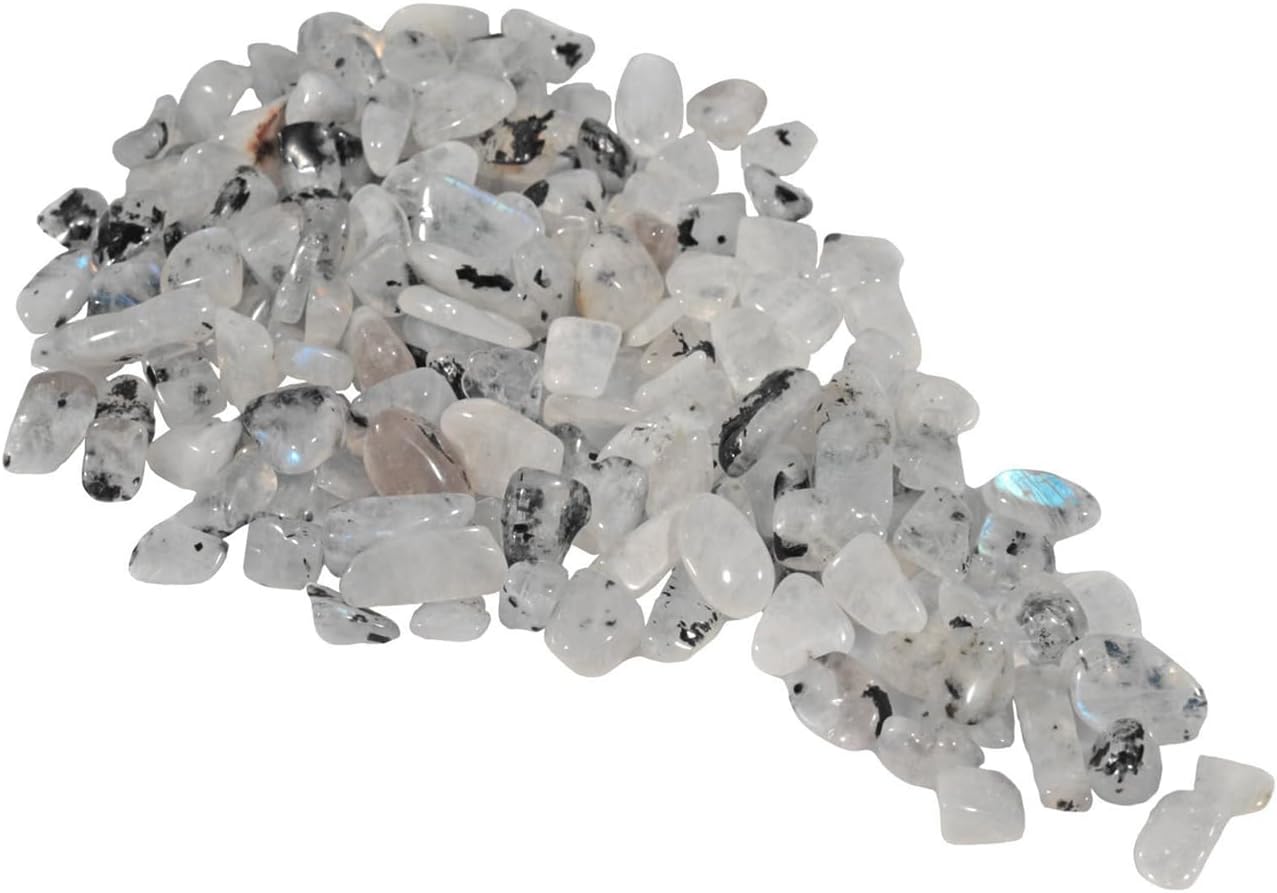 IMALY White Moonstone Tumbled Chips for Vases and Decor
