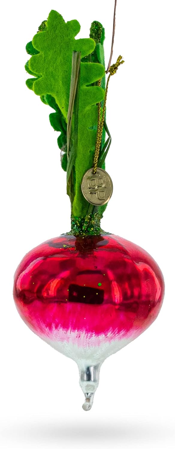 Vibrant Radish Blown Glass Christmas Ornament 1