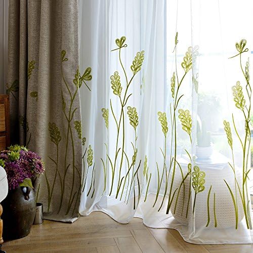 Melodieux Sheer Curtain with Wheat Embroidery 1