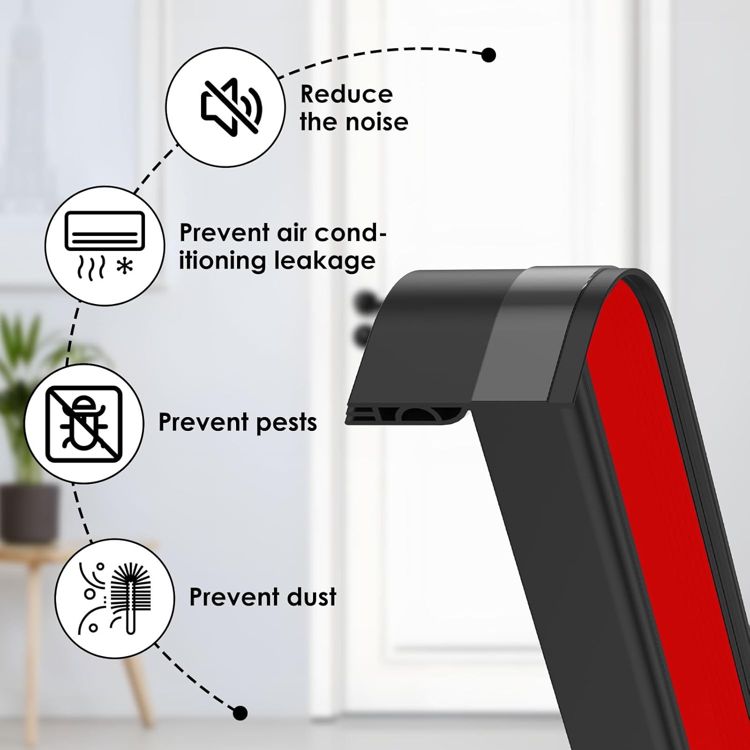 118 Inch Door Draft Stopper with Adhesive Backing