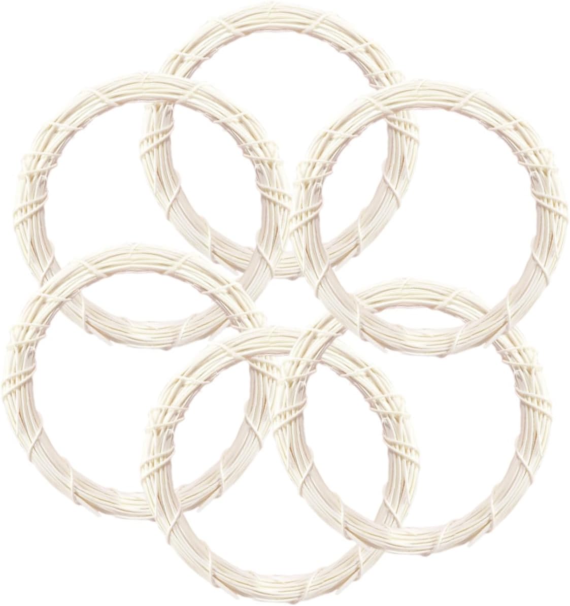 6pcs DIY Rattan Wreath Ring Decor for Wall