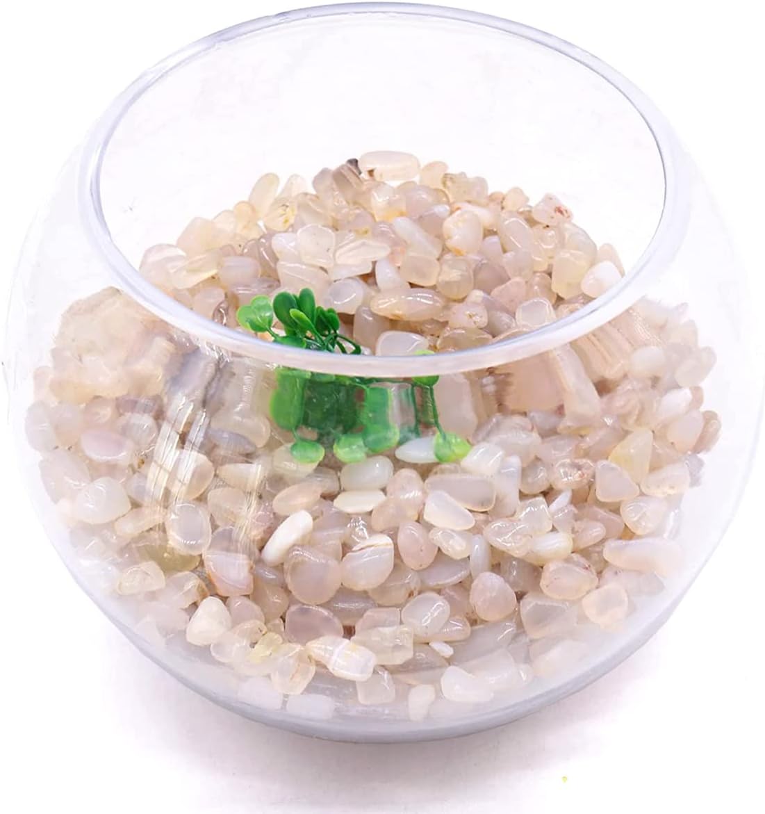 WAYBER Natural White Agate Pebbles 1 Lb Decorative Stones