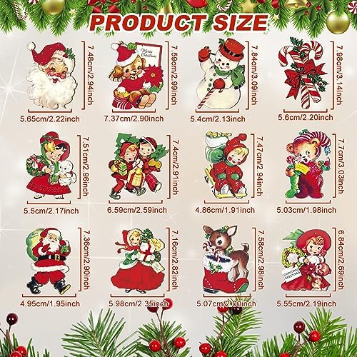 24 Pcs Christmas Wood Hanging Ornaments