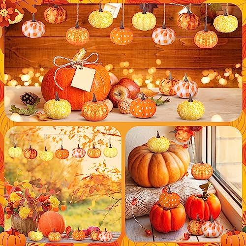 Libima 12 Pcs Plastic Mini Pumpkin Hanging Decor