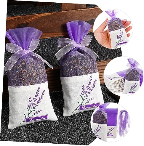 Luxshiny 50pcs Linen Lavender Sachet Bags