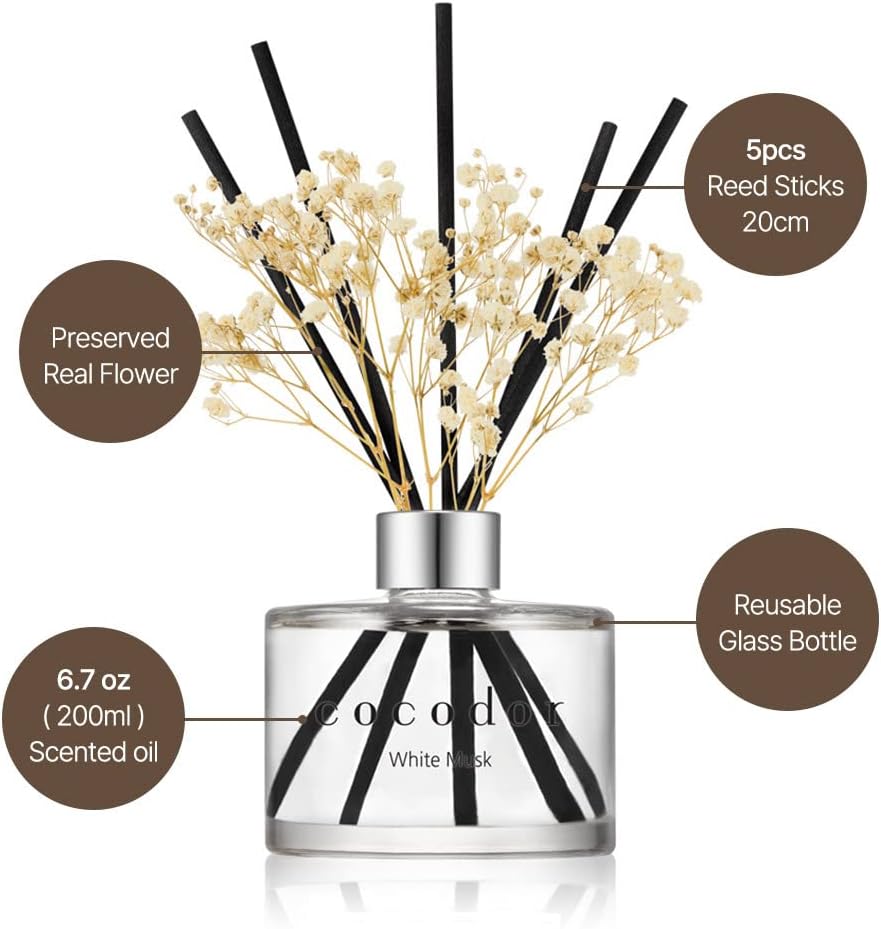 Cocodor Peony Scent Diffuser Set with Sticks