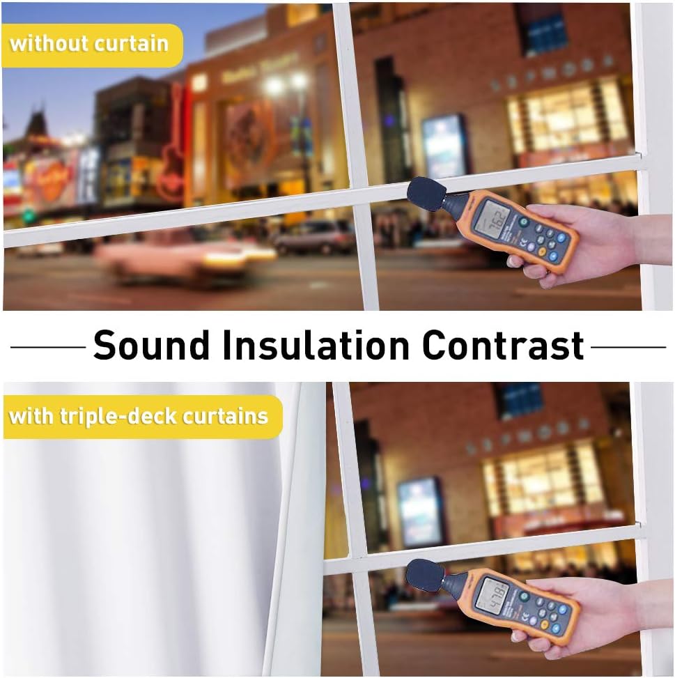 NICETOWN Noise Dampening Curtains for Large Window and Wall Divider