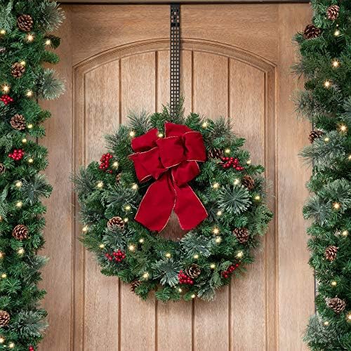 Haute Decor Adjustable Wreath Hanger Matte Black 1 Pack