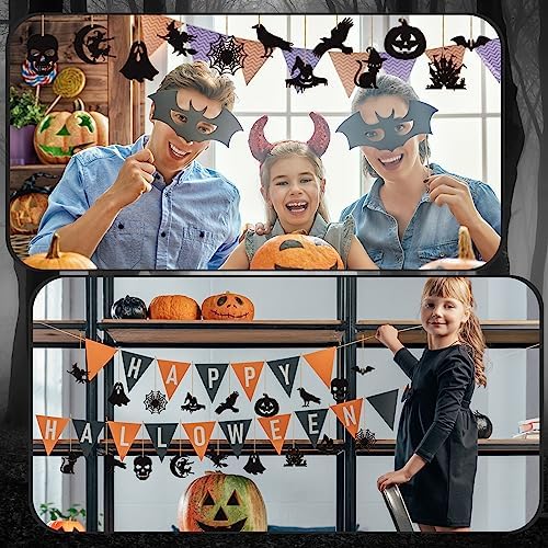 Tradder Halloween 36 Pcs Wood Hanging Ornaments Set