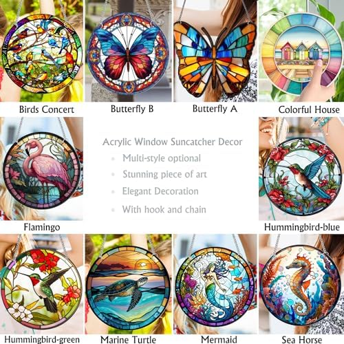 79 Inch Acrylic Window Hanging Decor Marine Turtle Design