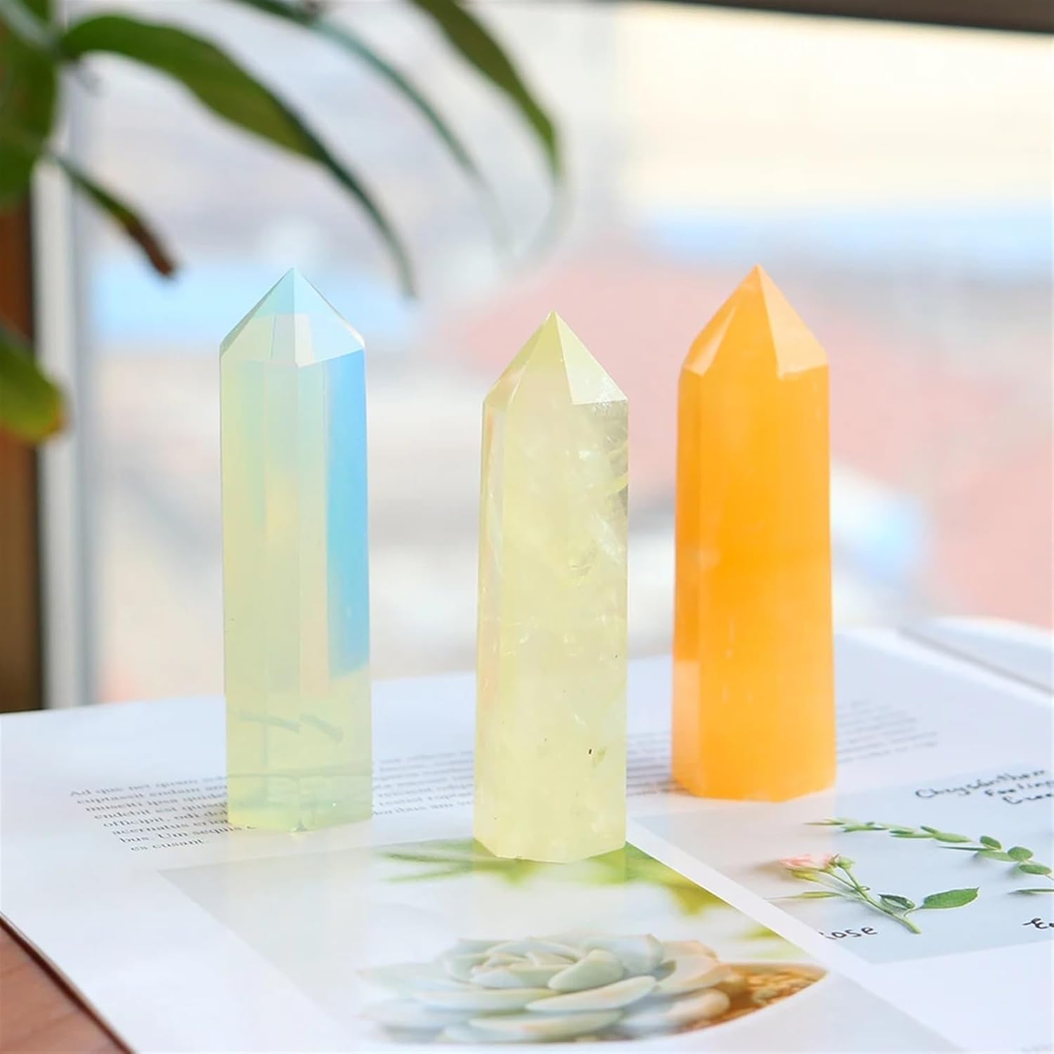 AtkitS Natural Crystal Column Energy Wand