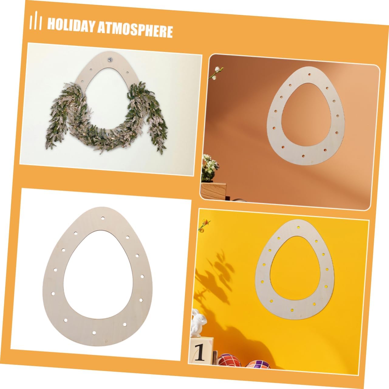 MAGICLULU Wooden Wreath Frame for Easter Decor