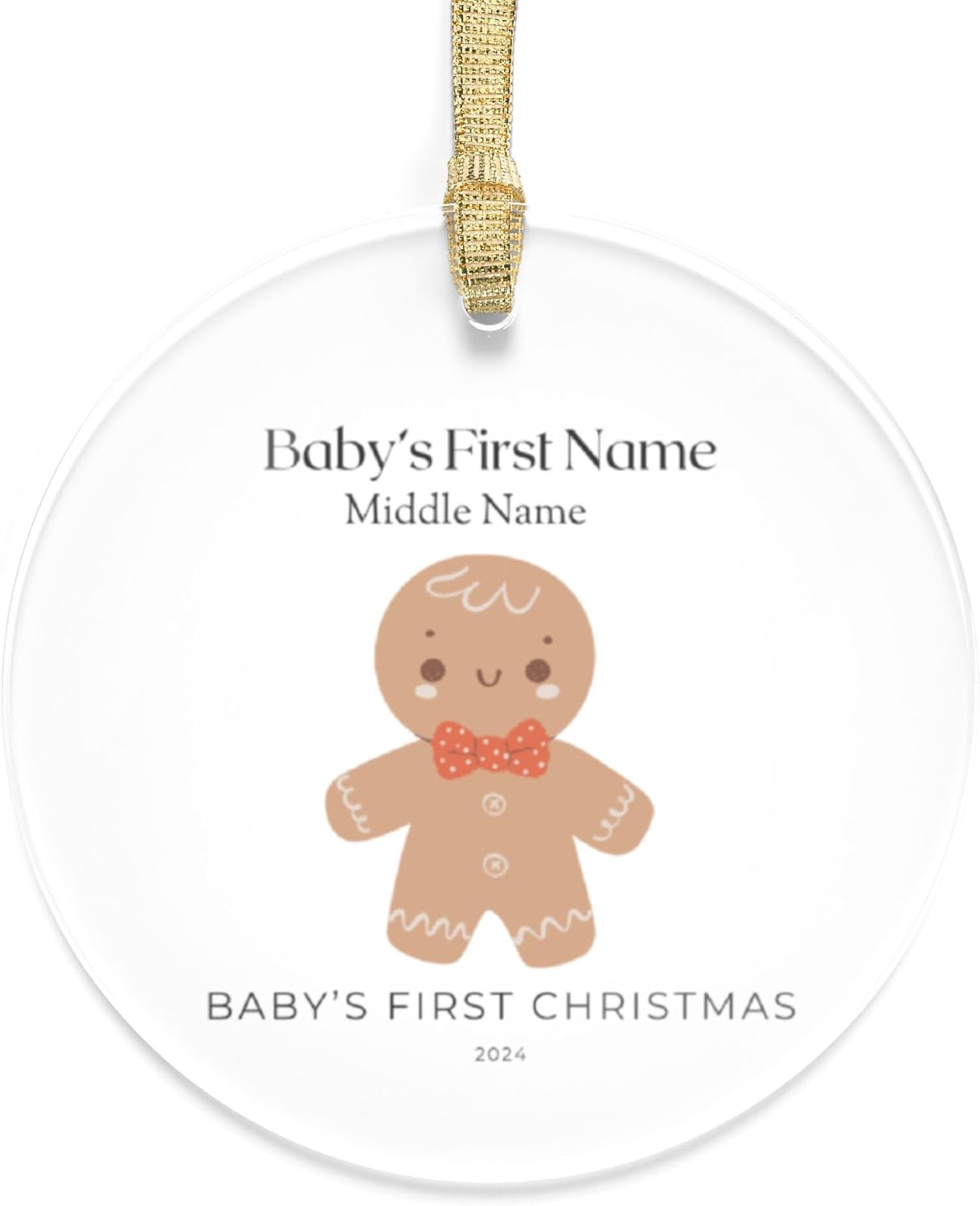 Babys First Christmas Gingerbread Ornament Personalized