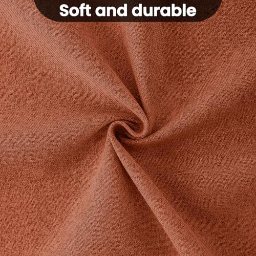 COSVIYA 100 Blackout Burnt Orange Linen Curtains 2 Panels Set