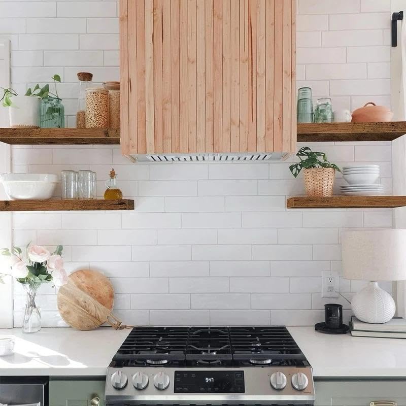 Just Like This Set of 2 Rustic Floating Wood Shelves
