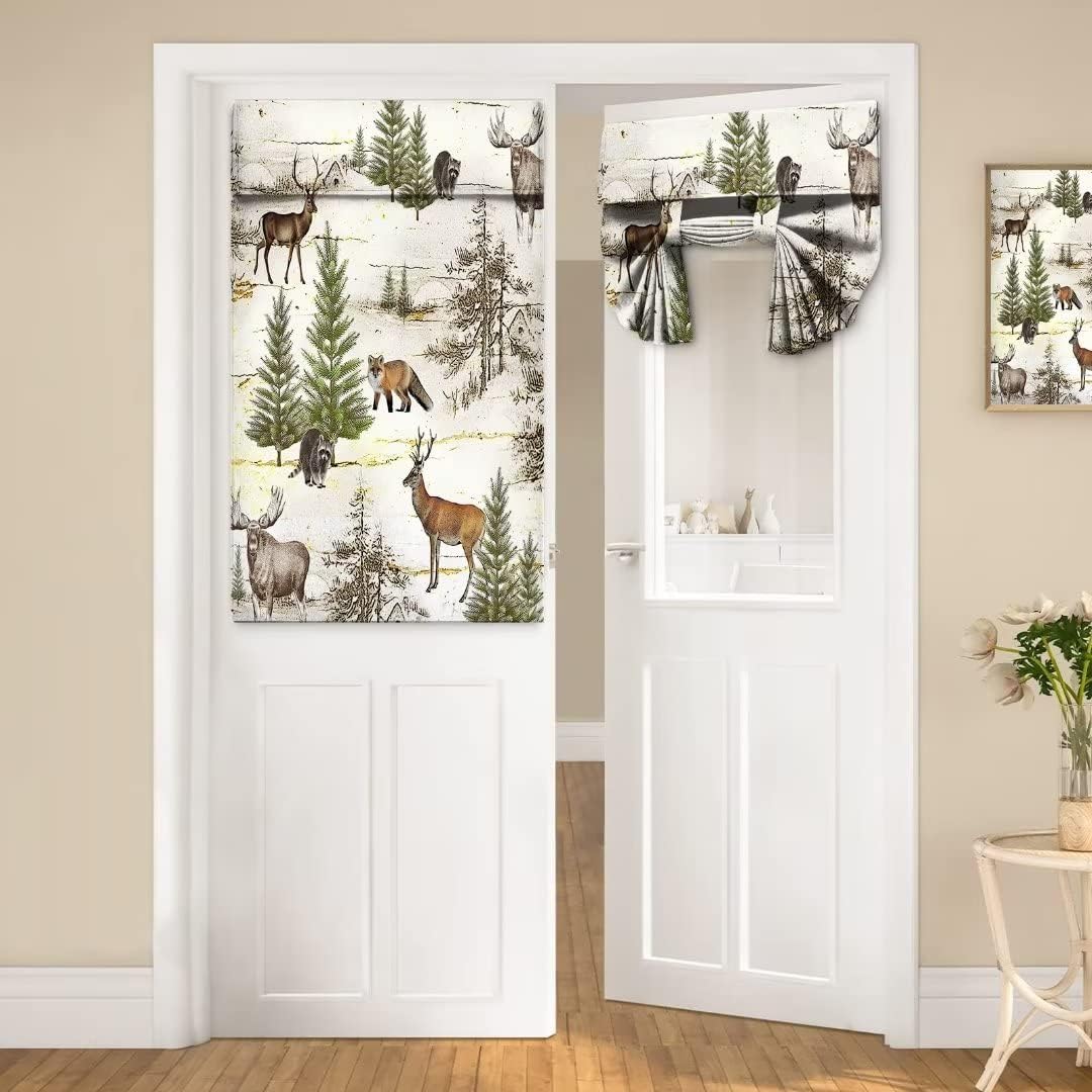 Rustic Door Curtain with Wild Animal Print