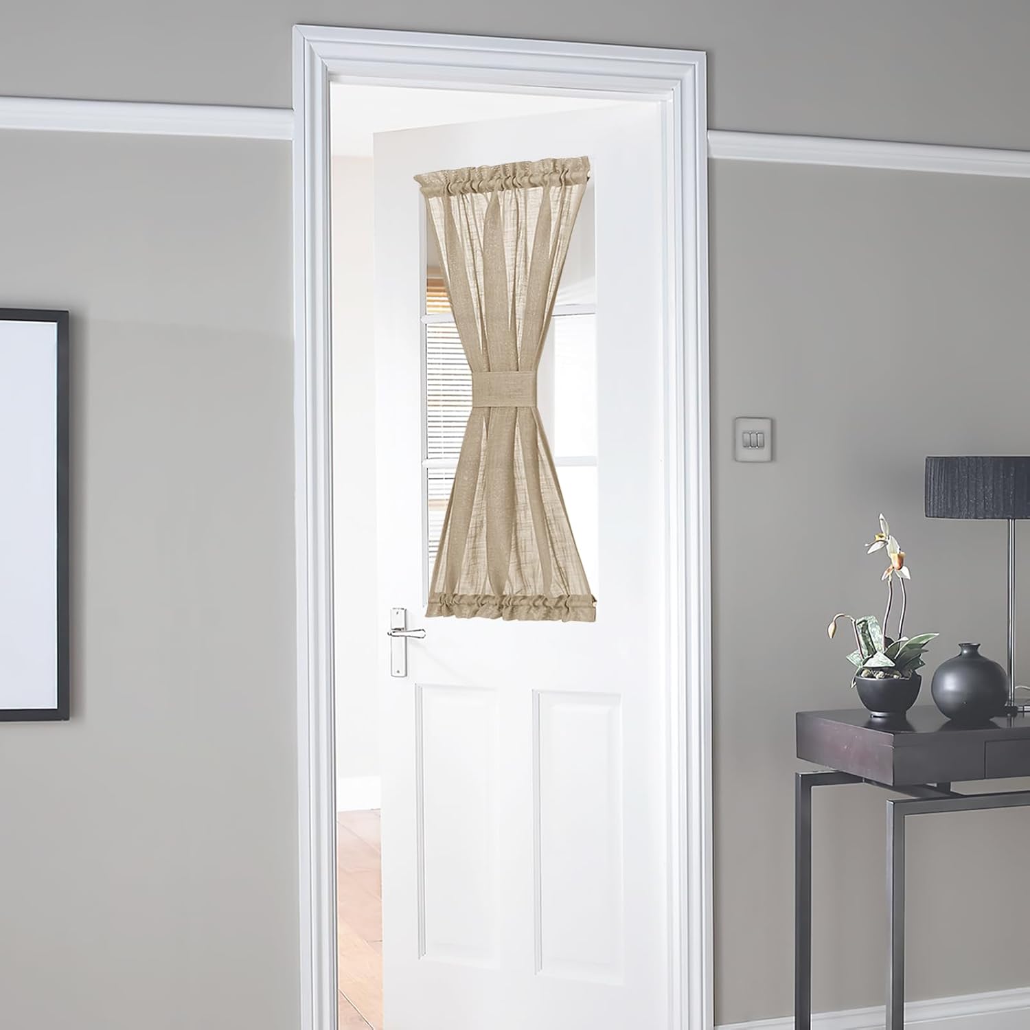 NICETOWN Privacy Sidelight Curtain Panel - 30 Wide 40 Length Taupe