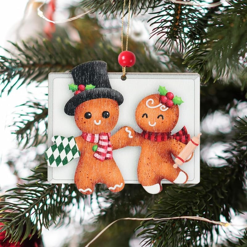 Christmas Gingerbread Man Wooden Pendant