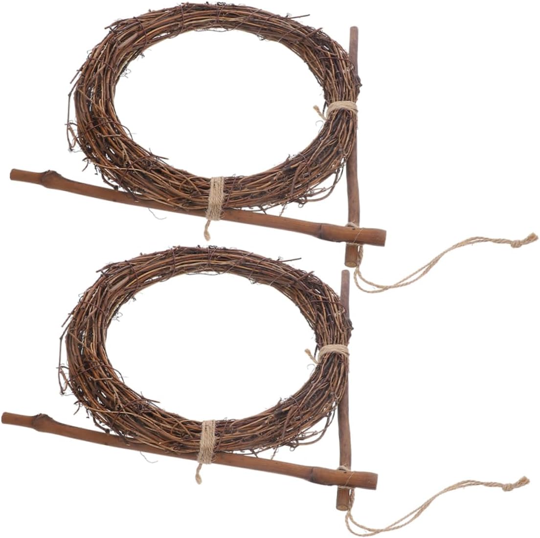 2pcs Rattan Wreath Frames for Crafts and Seasonal Displays