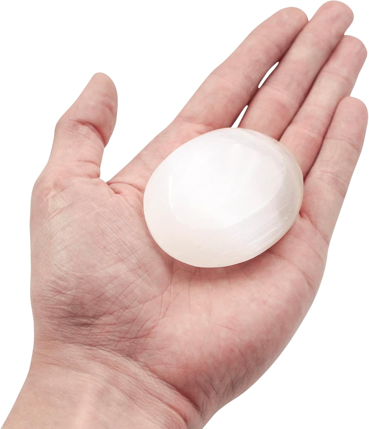 Crystal Dreams Selenite Palmstone Healing Stone