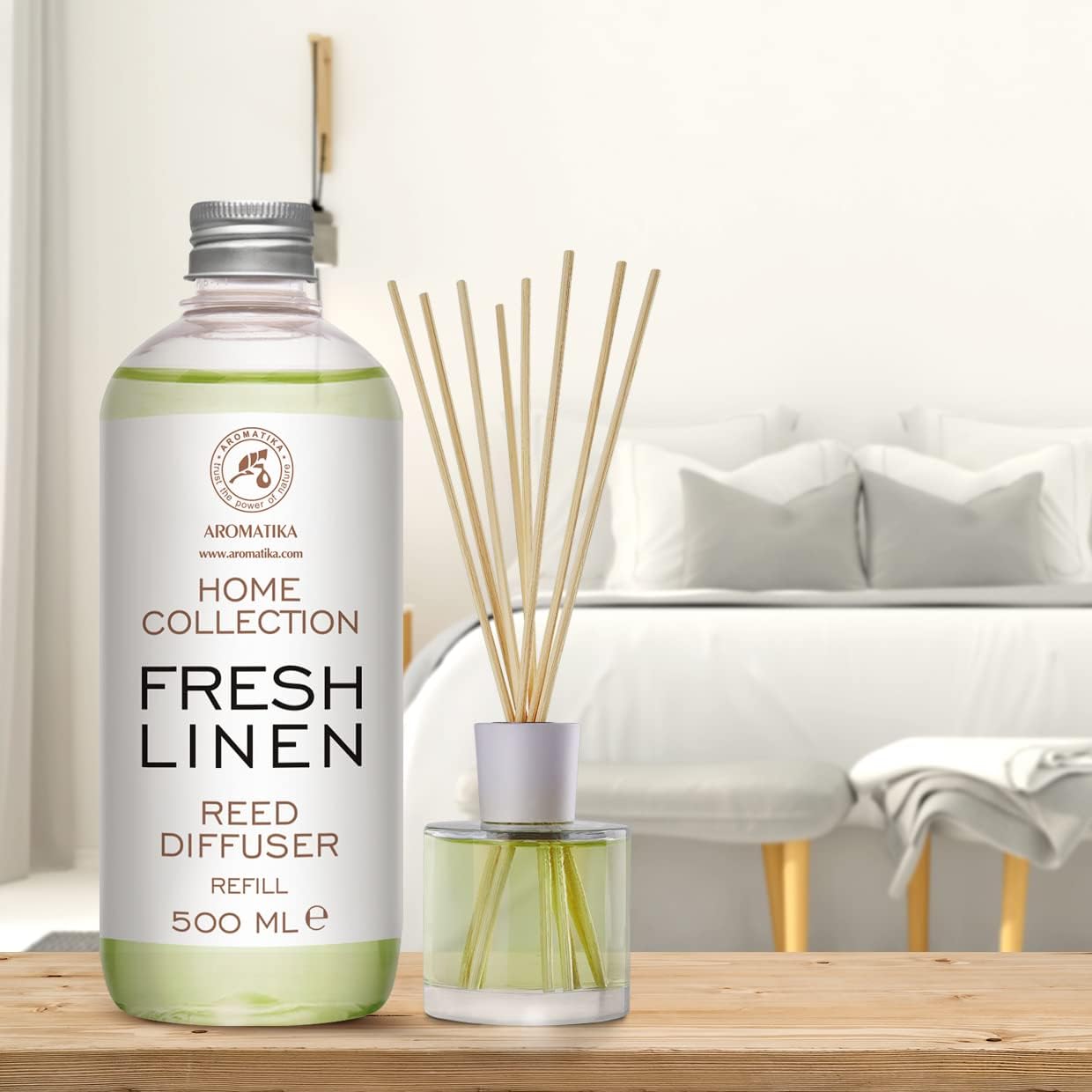 AROMATIKA Fresh Linen Reed Diffuser Refill 170 Fl Oz