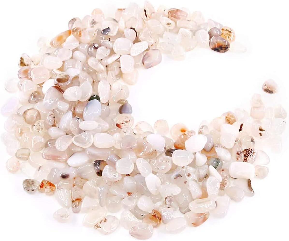 WAYBER Natural White Agate Pebbles 1 Lb Decorative Stones