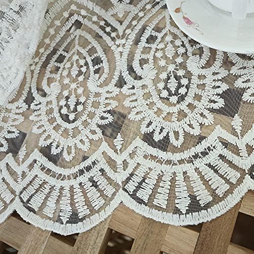 Iuokuby White Semi Line Sheer Curtains 2 Panels