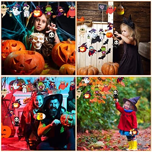 Gerrii 40 Halloween Wooden Decorations