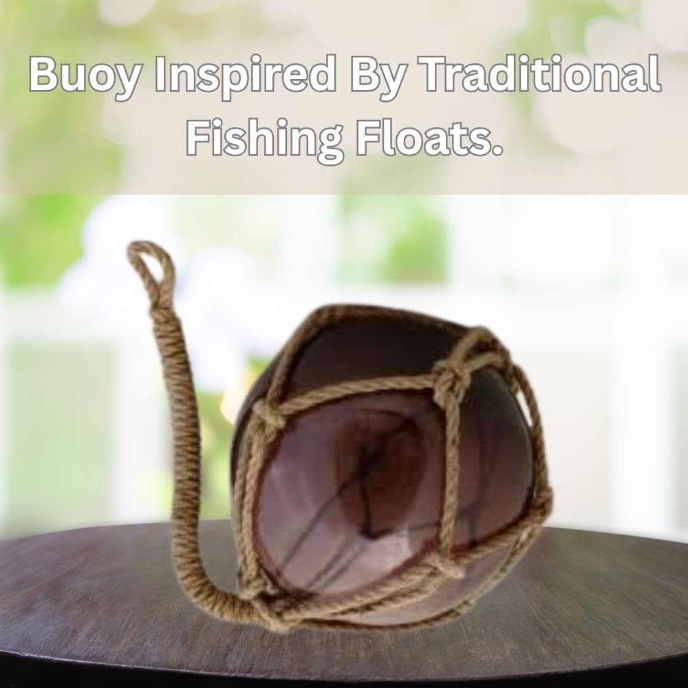 Violet Glass Fishing Buoy - 10 Inch Nautical Decor