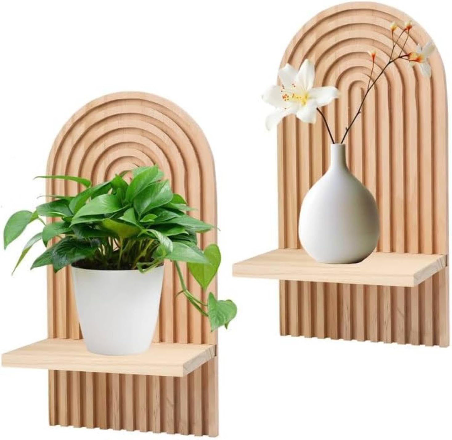 2 Pcs Boho Rainbow Floating Wall Shelves