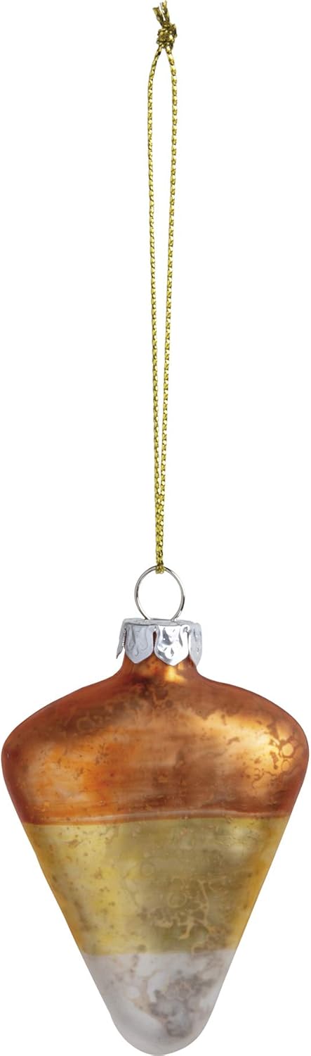 Primitives by Kathy Halloween Candy Corn Glass Ornament