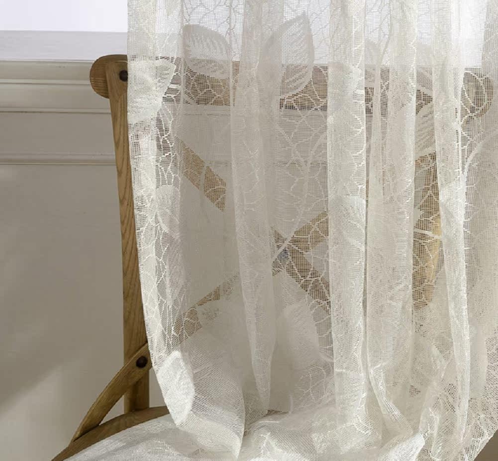 Modern Minimalist Semi Sheer Curtains Panel White 100x102 Inch
