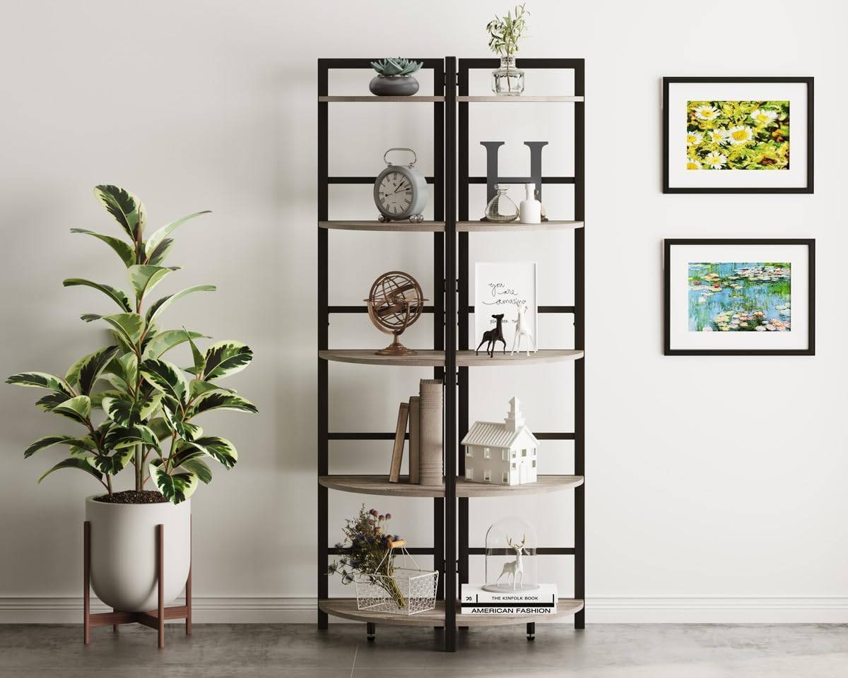 BON AUGURE 5 Tier Corner Bookshelf Stand