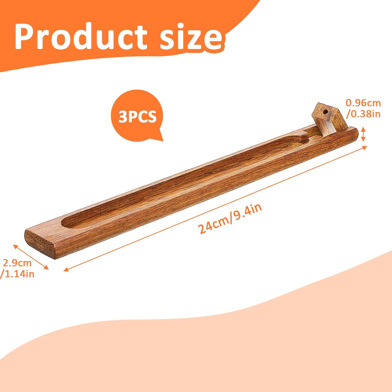 3 Pcs Wooden Adjustable Incense Stick Holder
