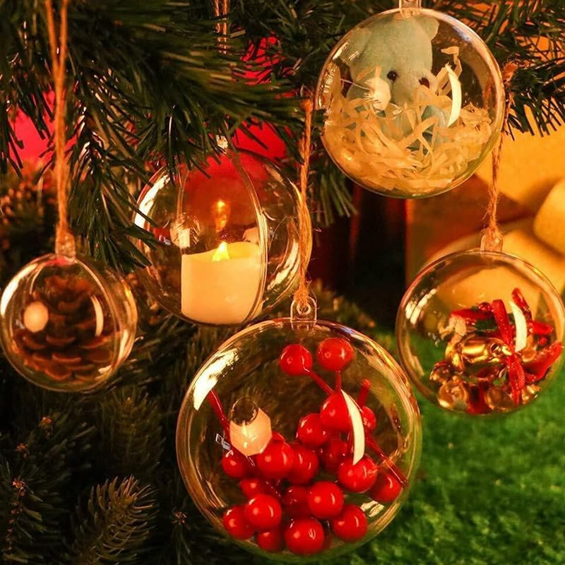 CLoxks 20 Clear Fillable Ornament Balls