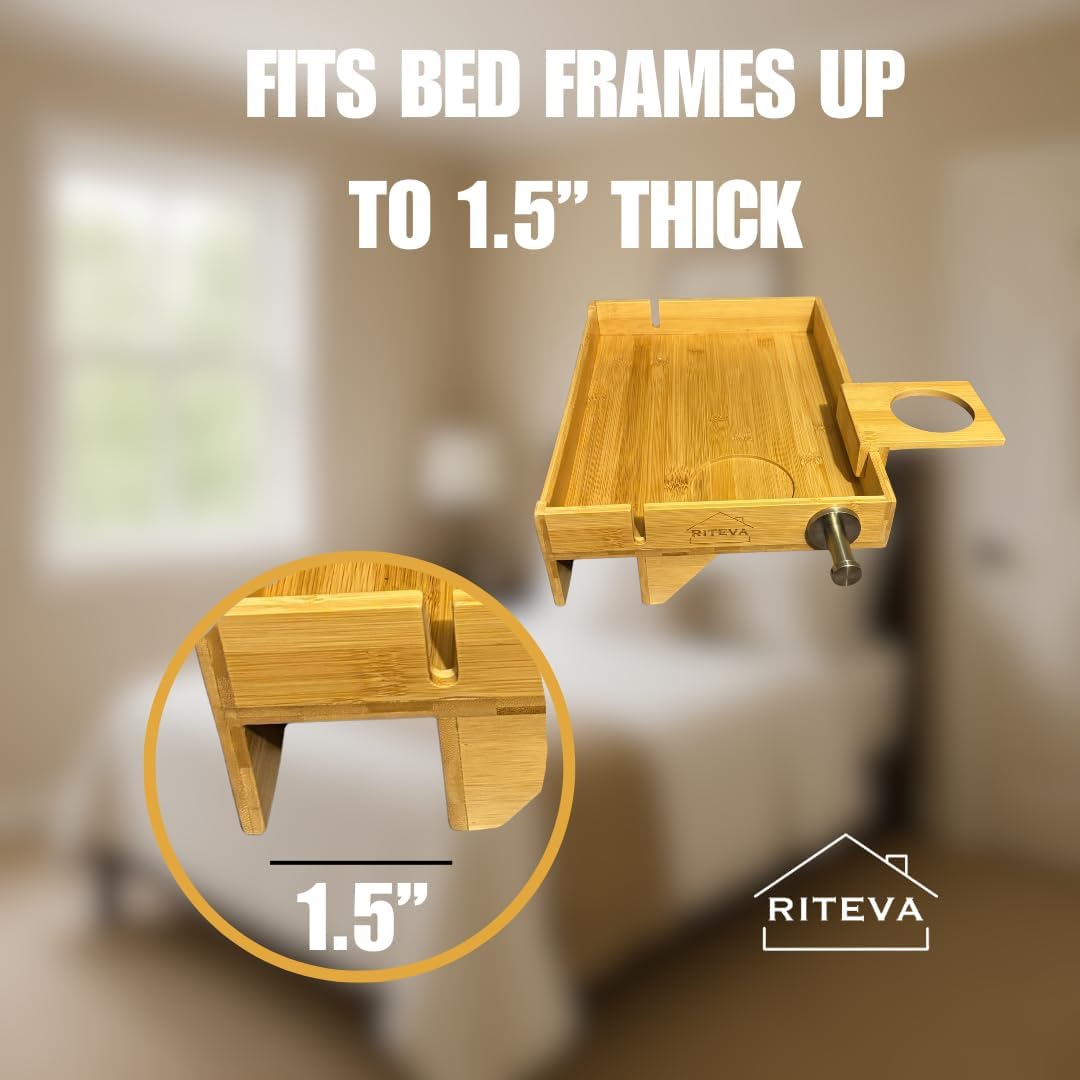 Bamboo Bedside Shelf with Adjustable Mechanism