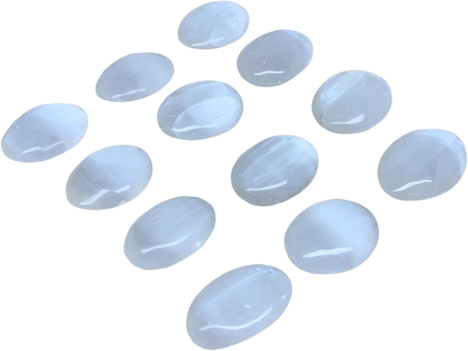 Natural Selenite Palm-Stone Crystal Pillow Shape