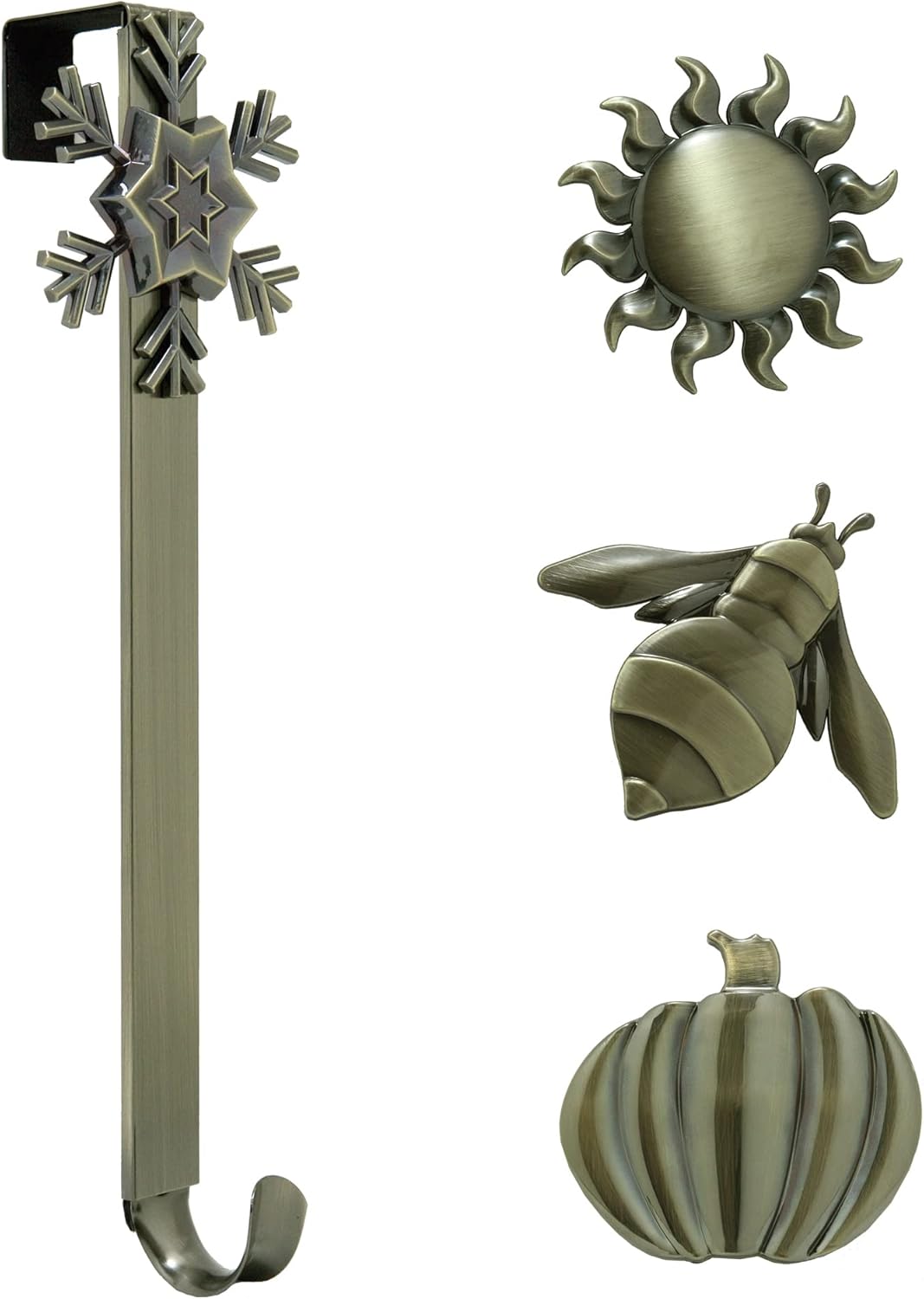 Haute Decor Adjustable Length Wreath Hanger with Interchangeable Icons