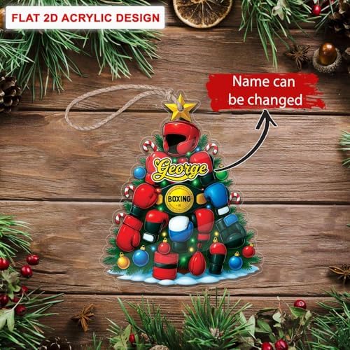 Custom Name Boxing Hanging Ornament 2025 Christmas Decor