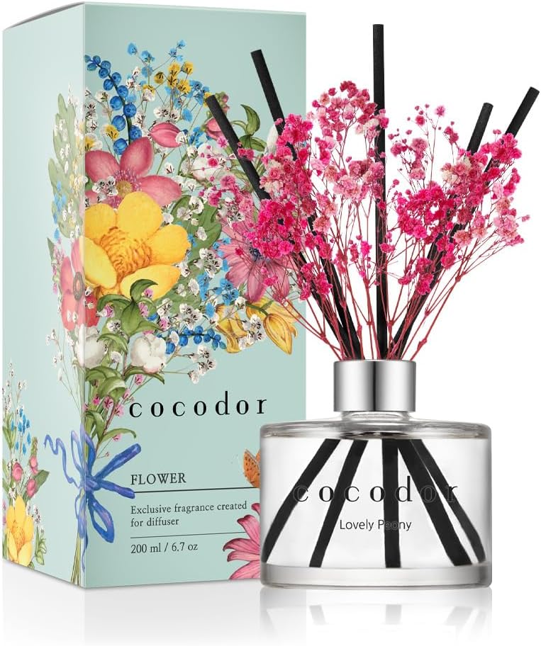 Cocodor Peony Scent Diffuser Set with Sticks