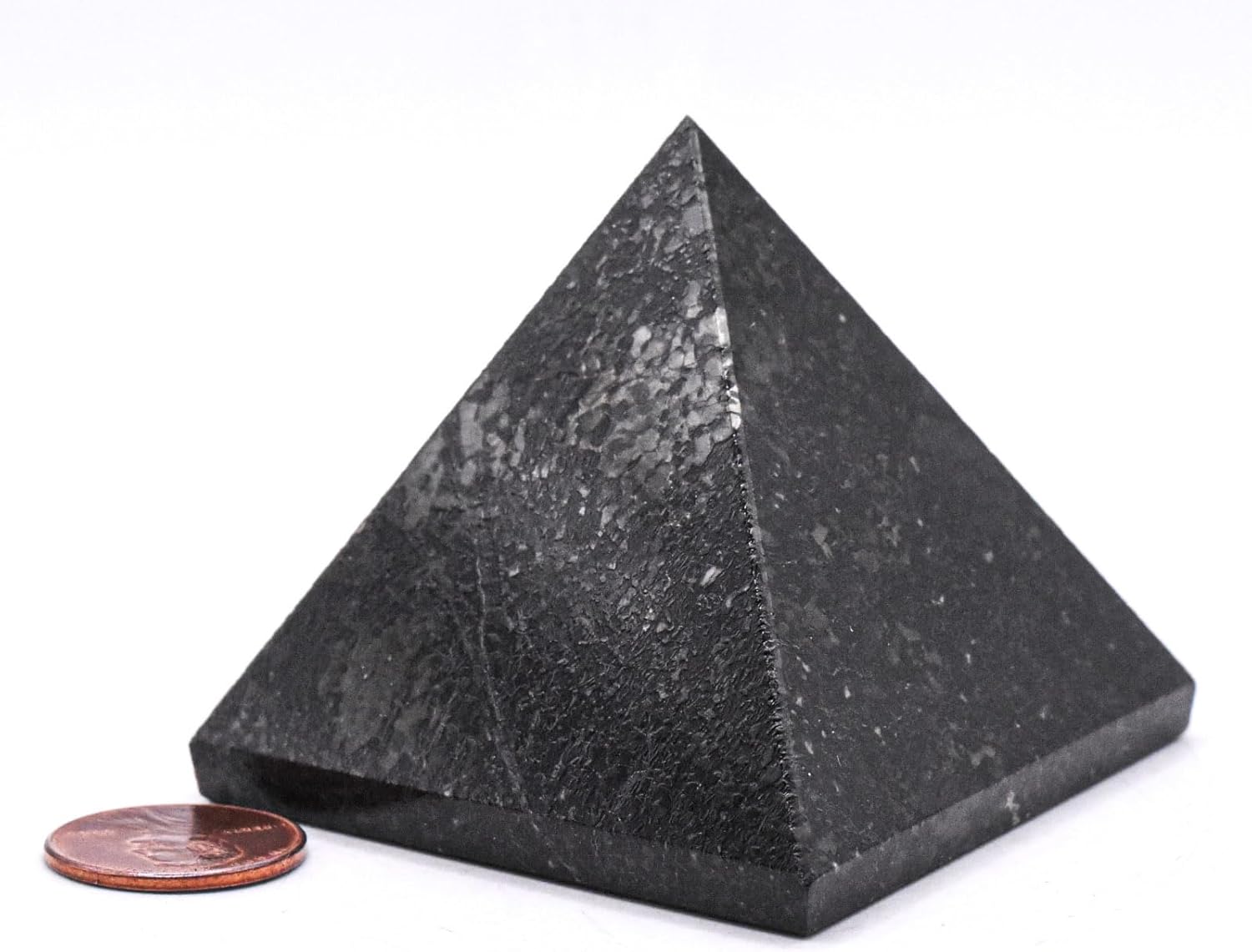 22 Inch Black Nuummite Carved Pyramid Crystal Specimen