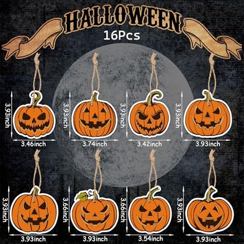 16Pcs Halloween Tree Decorations Hanging Ornaments