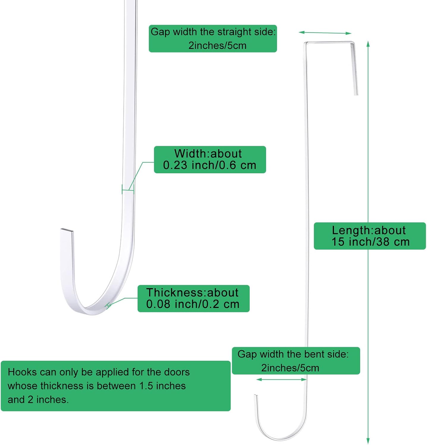 Hotop 15 Inch Steel Wreath Hangers 4 Pack