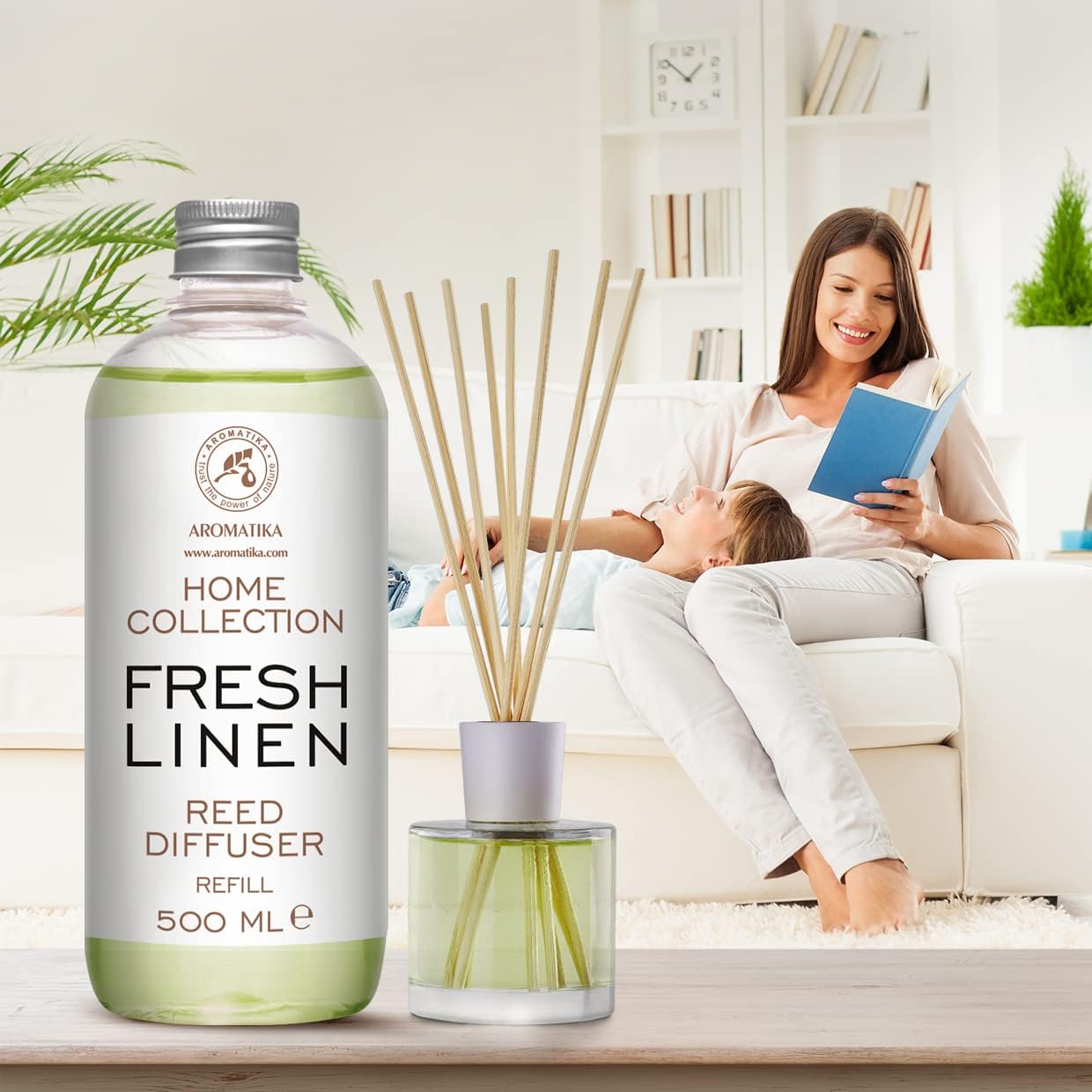 AROMATIKA Fresh Linen Reed Diffuser Refill 170 Fl Oz