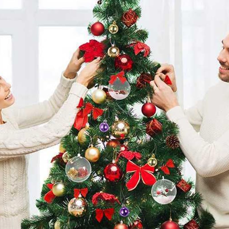 CLoxks 20 Clear Fillable Ornament Balls