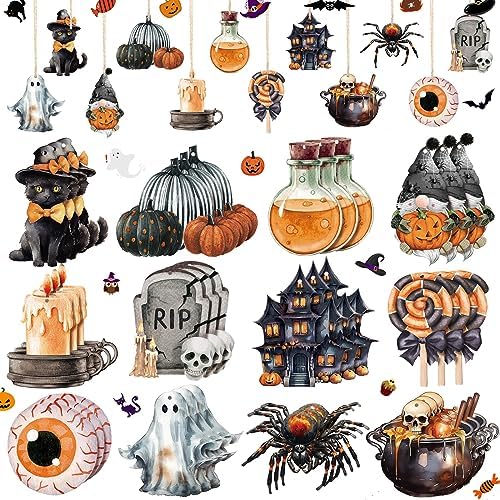 Huwena 36 Pcs Halloween Tree Ornaments