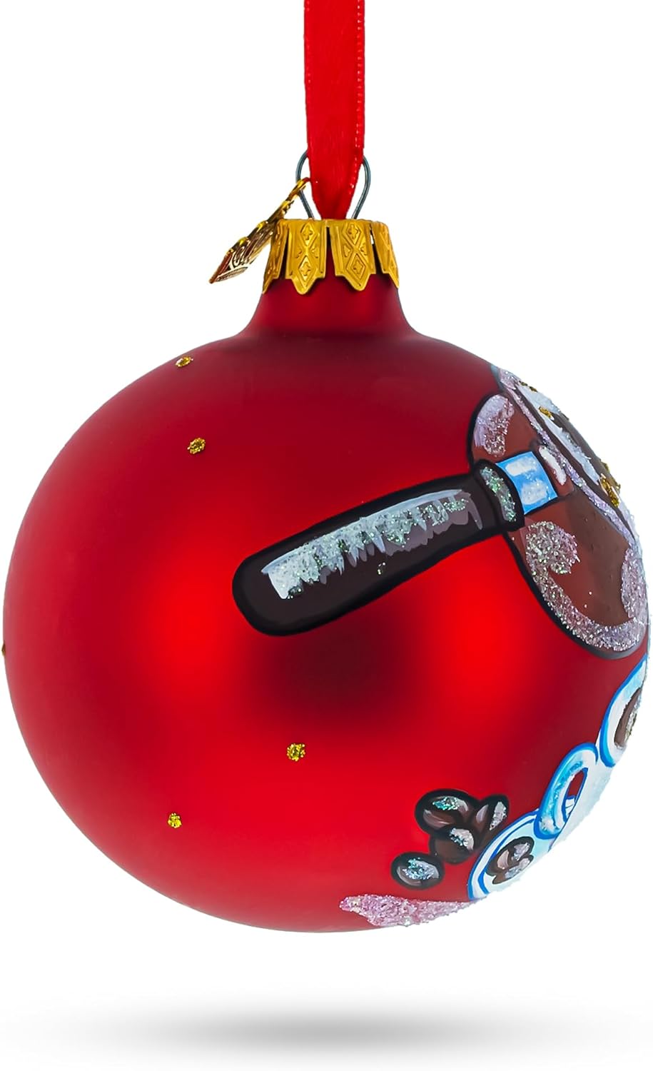 Coffee Lover Glass Ball Christmas Ornament 325 Inches